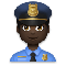 Man Police Officer- Dark Skin Tone emoji on LG